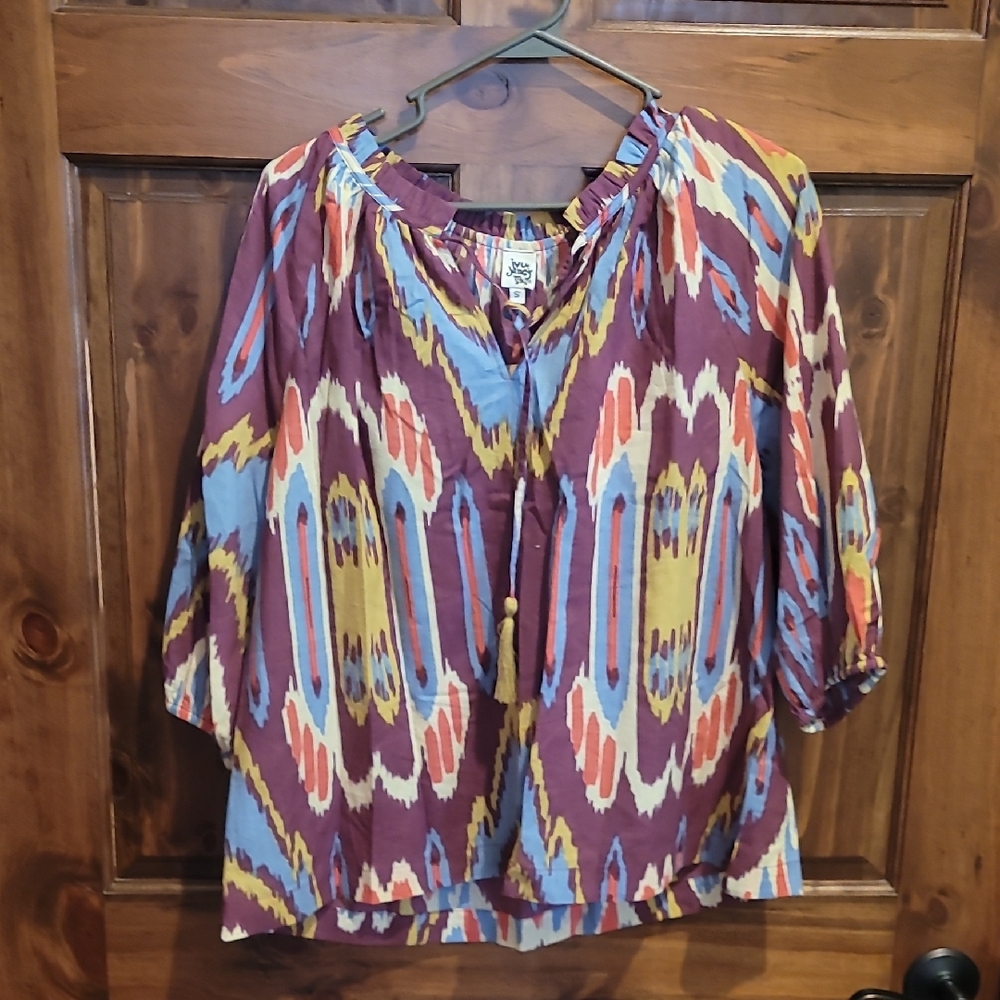 Colorful Ikat Print Women's Top